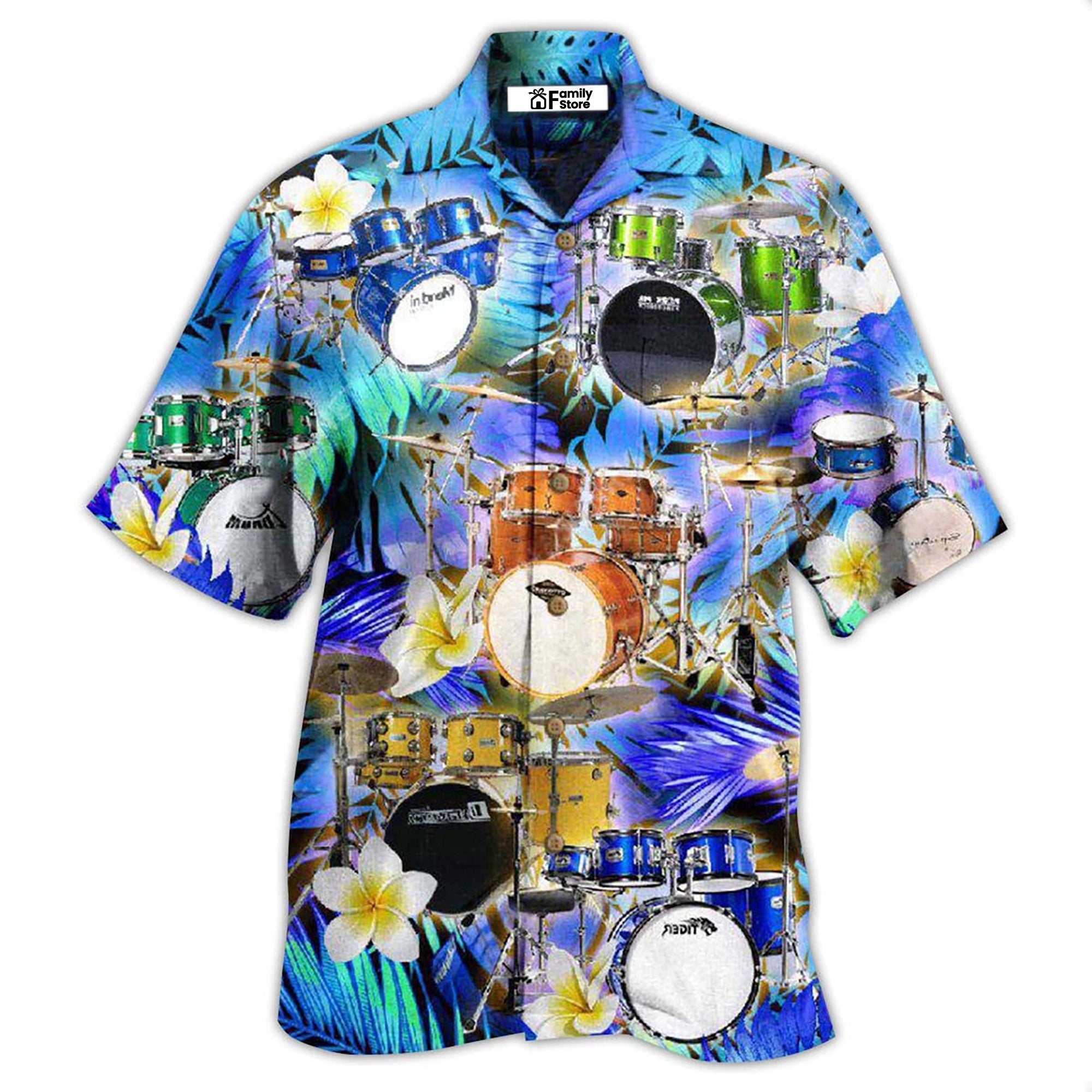 Drum Music Is Better With Drums And Plumerias - Hawaiian Shirt