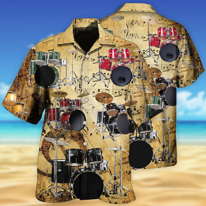 Drum Music Note Vintage Style - Hawaiian Shirt