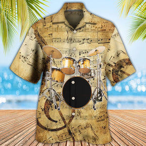Drum Old Drummer And Lovely Lady Stick - Hawaiian Shirt