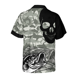 Eat Sleep Fishing Repeat Skull Camouflage Hawaiian Shirt