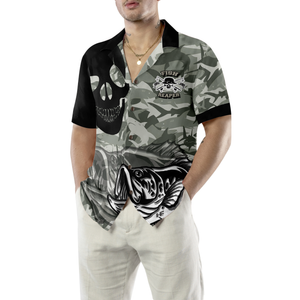 Eat Sleep Fishing Repeat Skull Camouflage Hawaiian Shirt