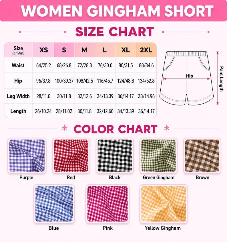 EmbroideryWomenGinghamShort