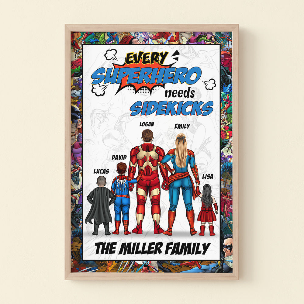 Super Hero Every Super Family Needs Sidekicks, Personalized Canvas Print - CL02 PT