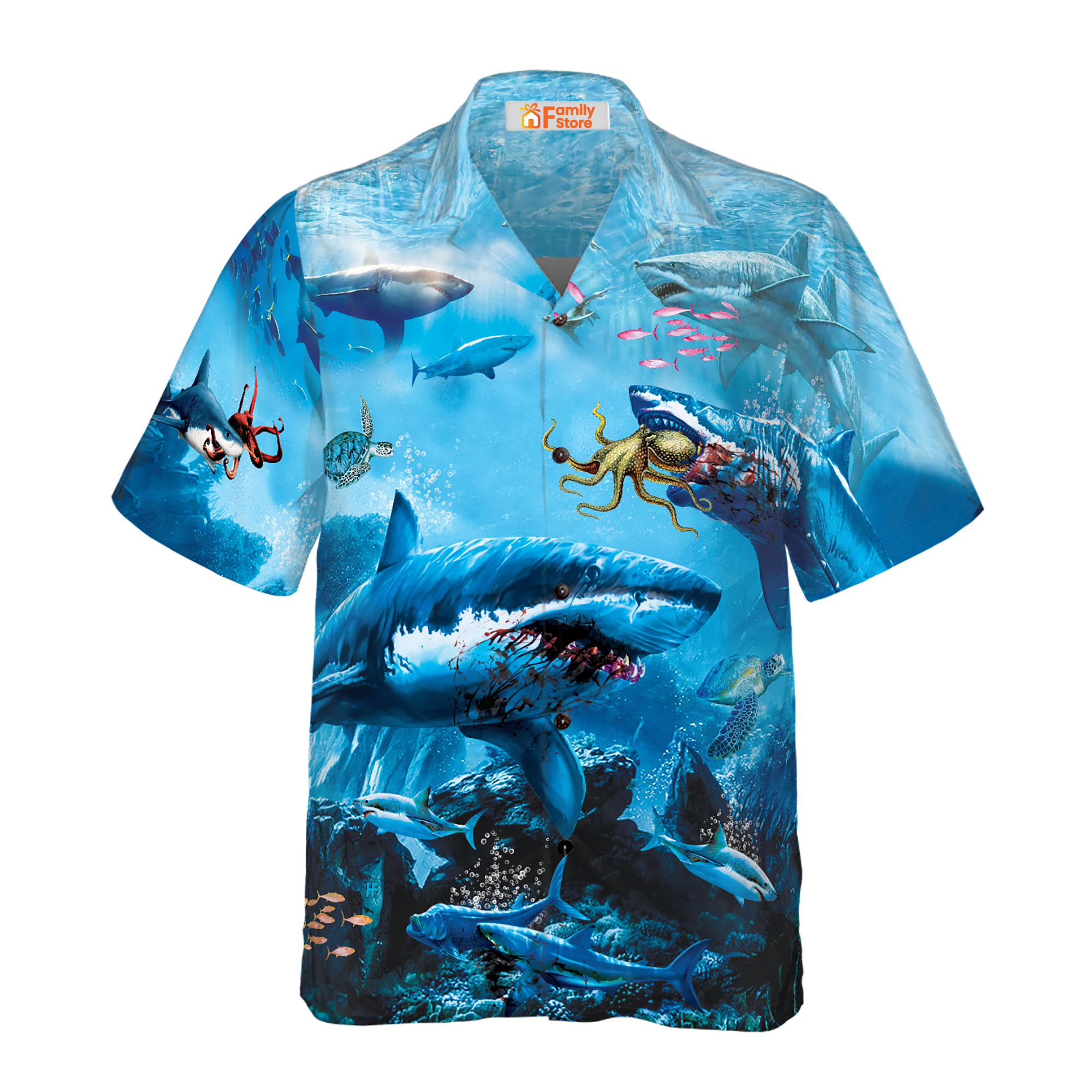 Extreme Dangerous Shark In The Sea Hawaiian Shirt