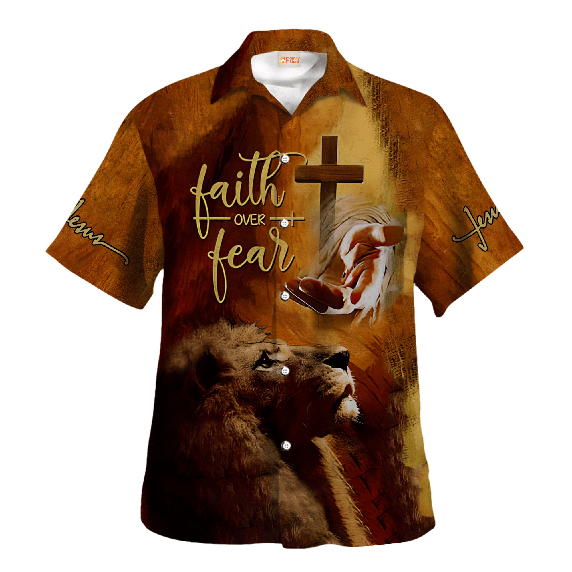 Faith Over Fear The Hand Of God Hawaiian Shirt