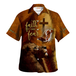 Faith Over Fear The Hand Of God Hawaiian Shirt