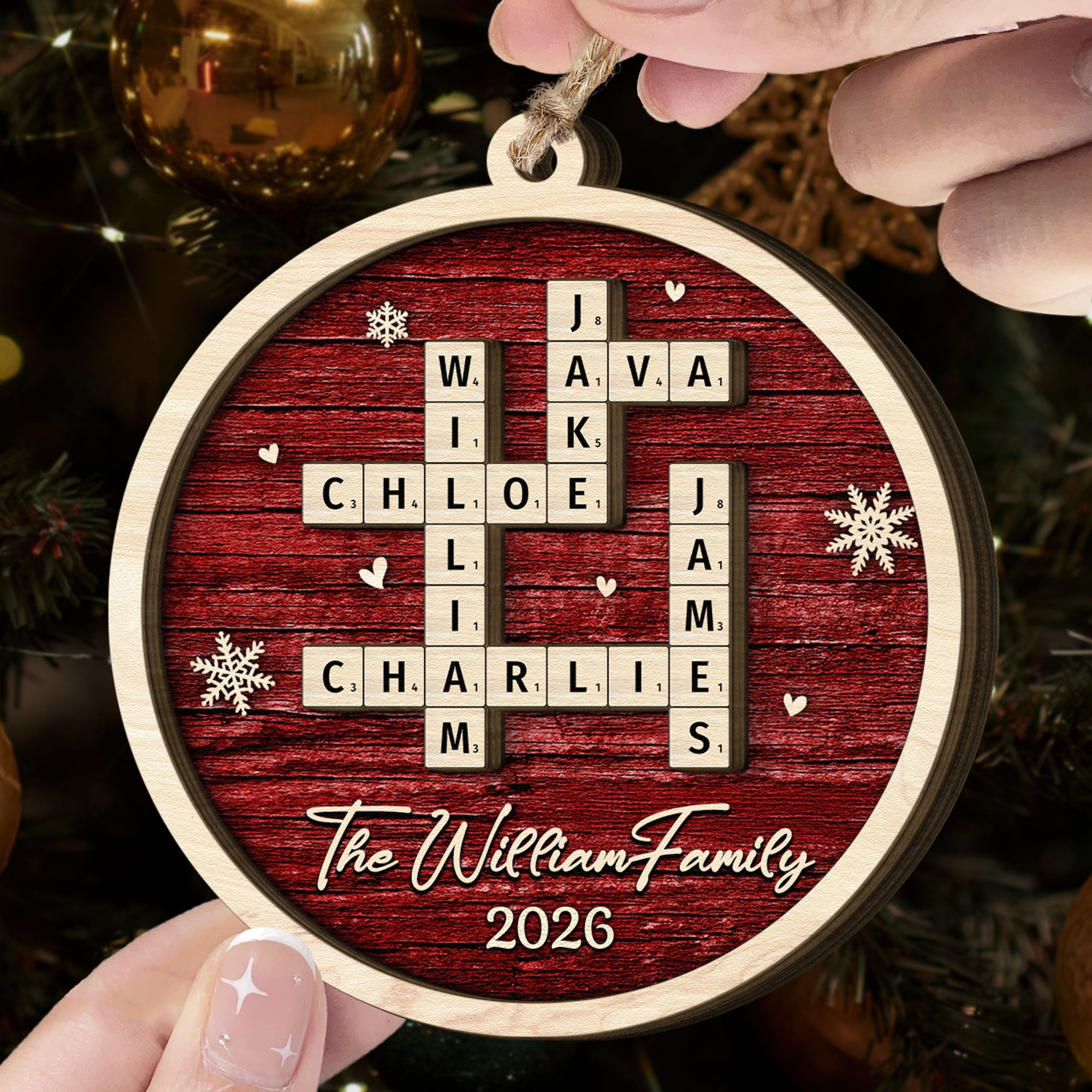 Family Name Scrabble Christmas  Personalized Wooden Ornament_3_2e2b861b 7a5e 4afa 9221 d0b22c30eef2