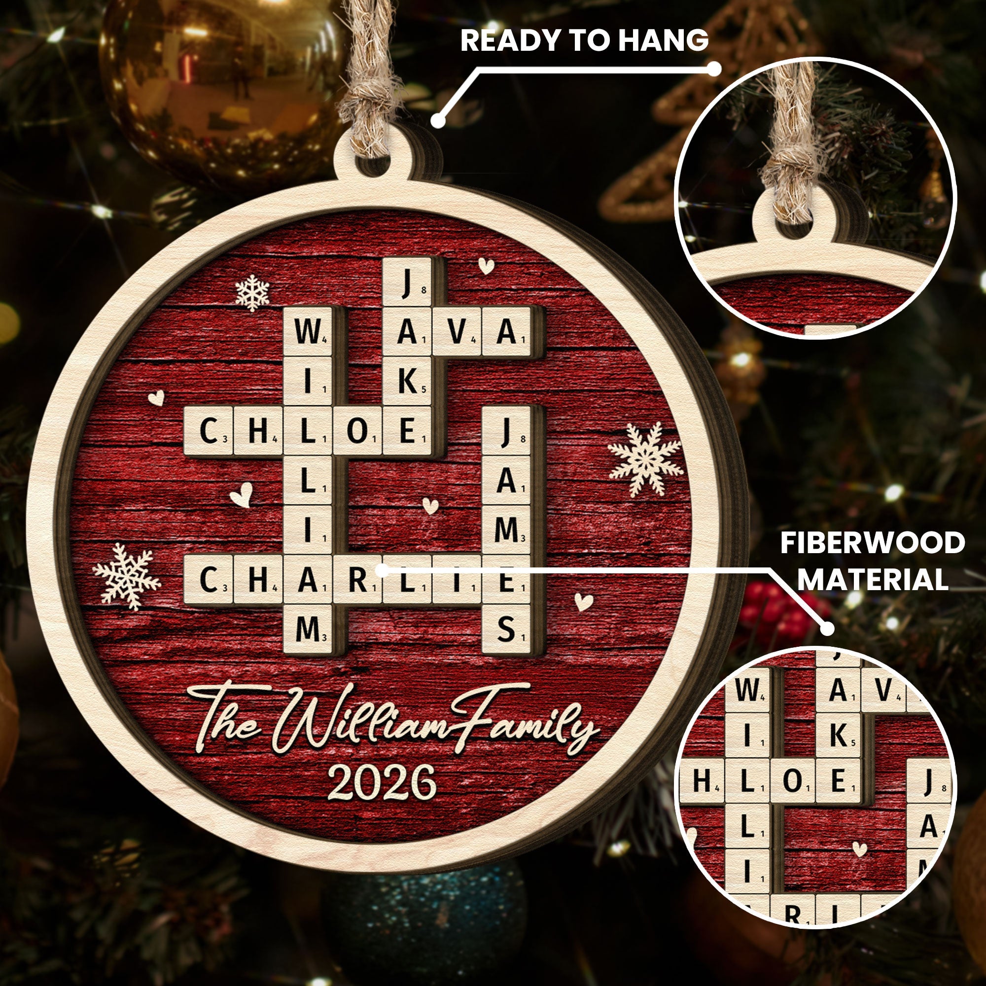 Family Name Scrabble Christmas  Personalized Wooden Ornament_5_b585f9dd e0bd 4967 9d55 bc12cf3f57f6