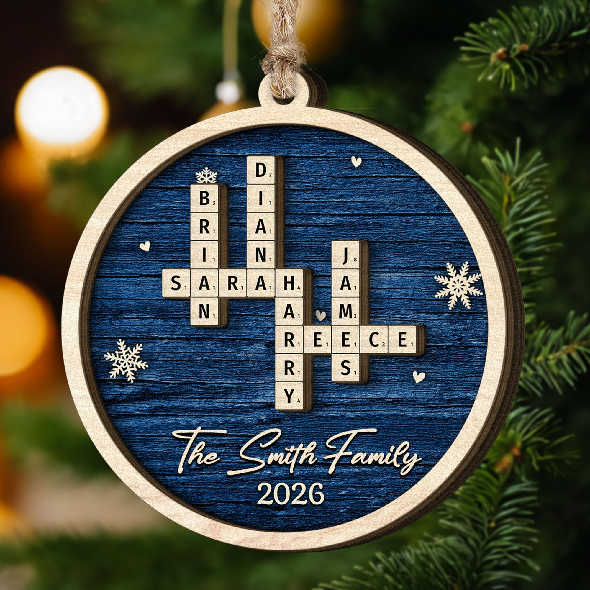 Family Name Scrabble Christmas  Personalized Wooden Ornament_6_75b56118 ee6c 46f8 a42d 8a932abe69be