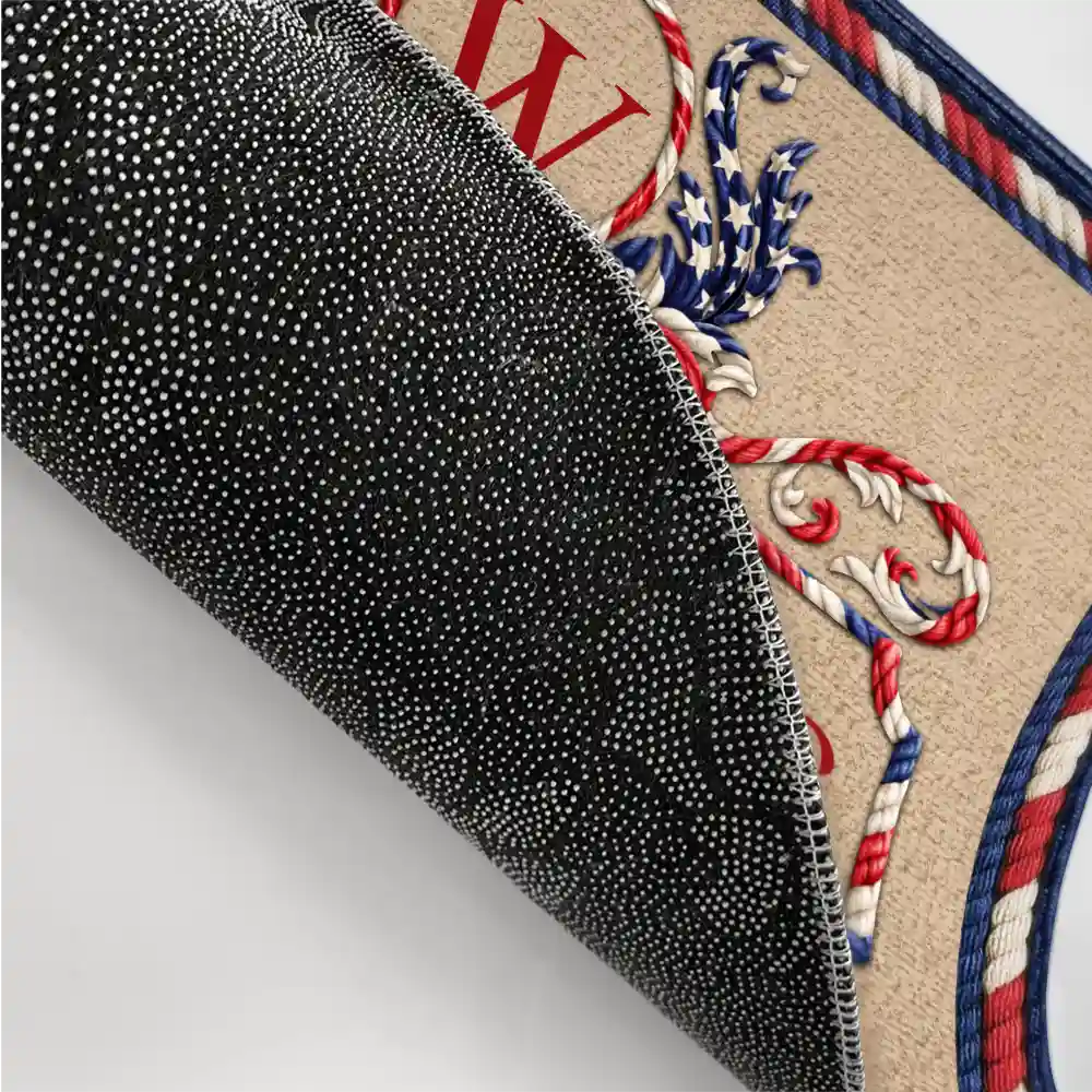 FamilyMonogramWithAddressStars_Stripes PersonalizedDoormat2