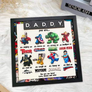 Superhero Dad - Gift For Dad  - Personalized 2 Layers Wooden Plaque
