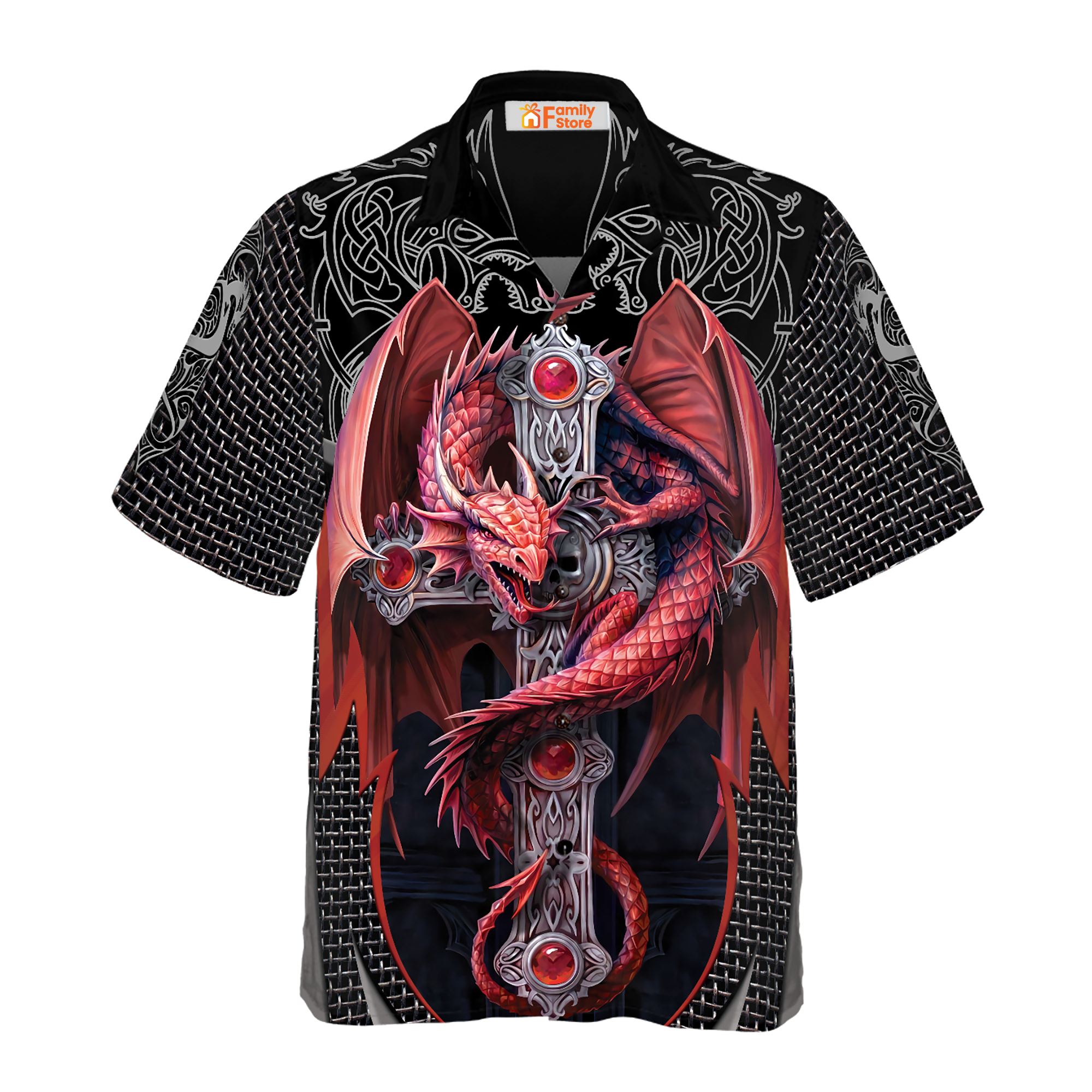 Fire Gothic Dragon Hawaiian Shirt