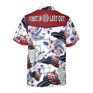 Personalized Texas Bluebonnet Firefighter Hawaiian Shirt