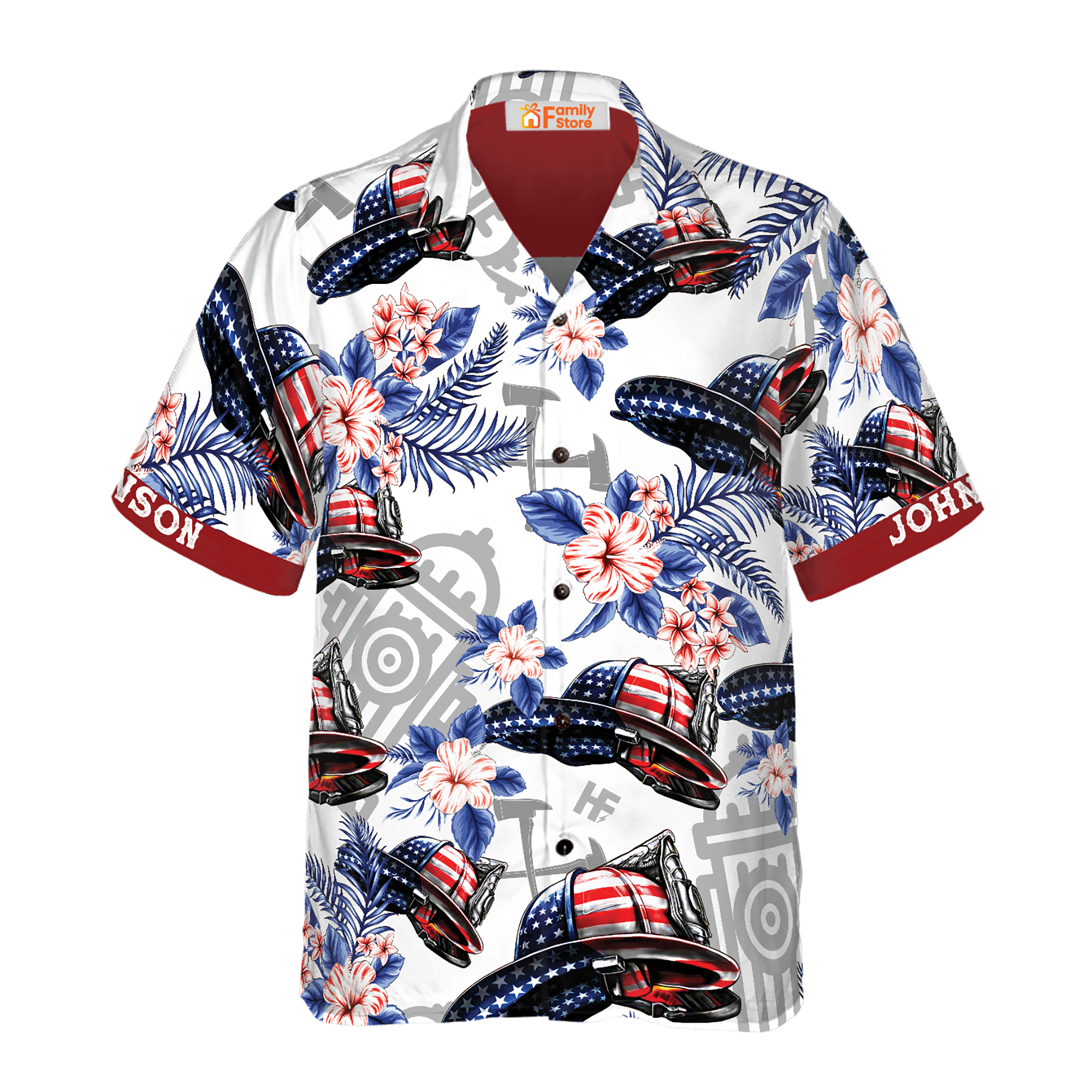 Personalized Texas Bluebonnet Firefighter Hawaiian Shirt