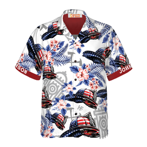 Personalized Texas Bluebonnet Firefighter Hawaiian Shirt