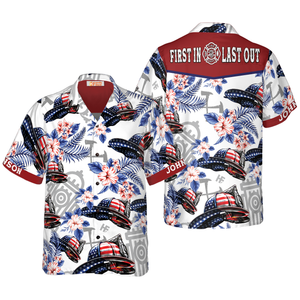 Personalized Texas Bluebonnet Firefighter Hawaiian Shirt