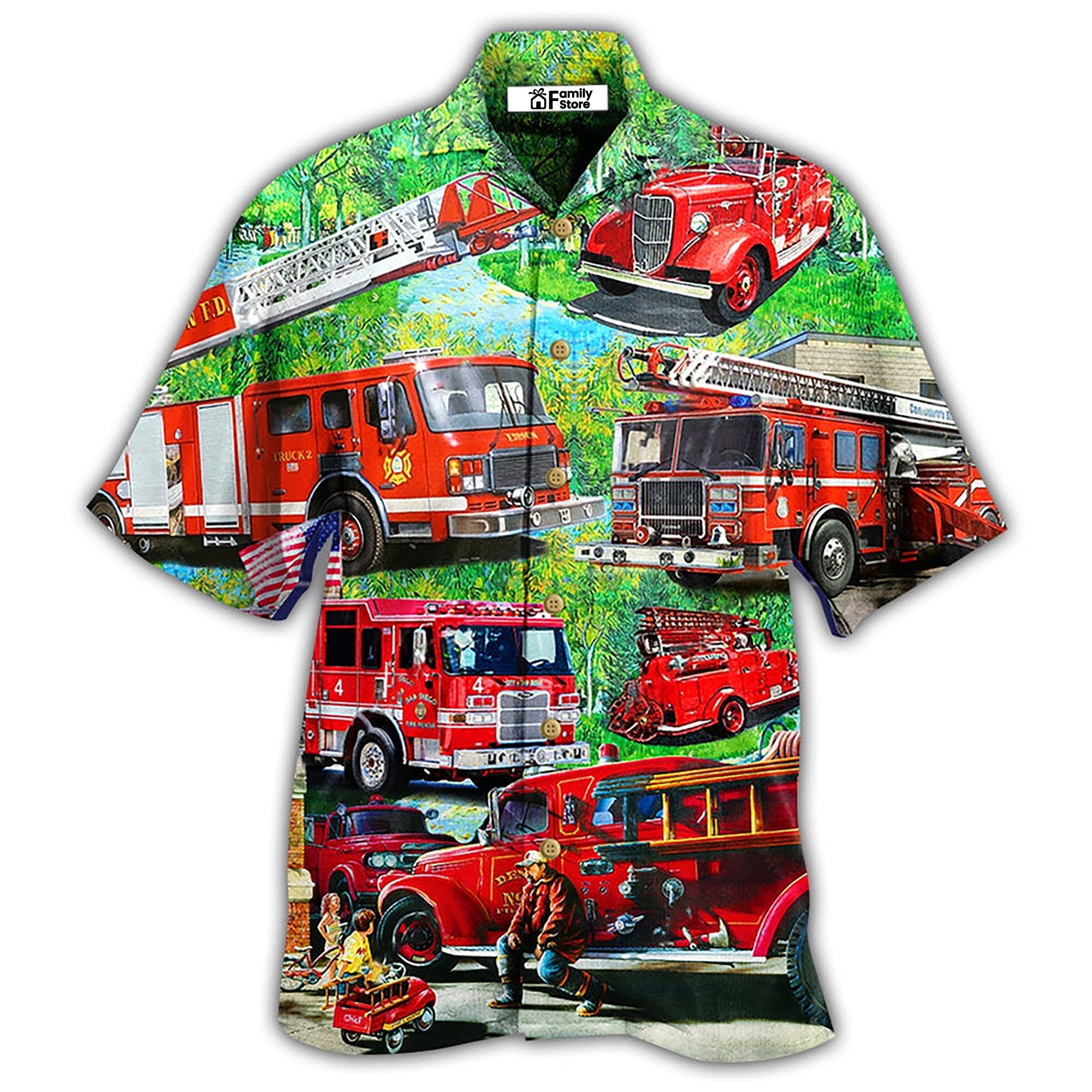 Firefighter Brave Just Like My Daddy Hawaiian Shirt