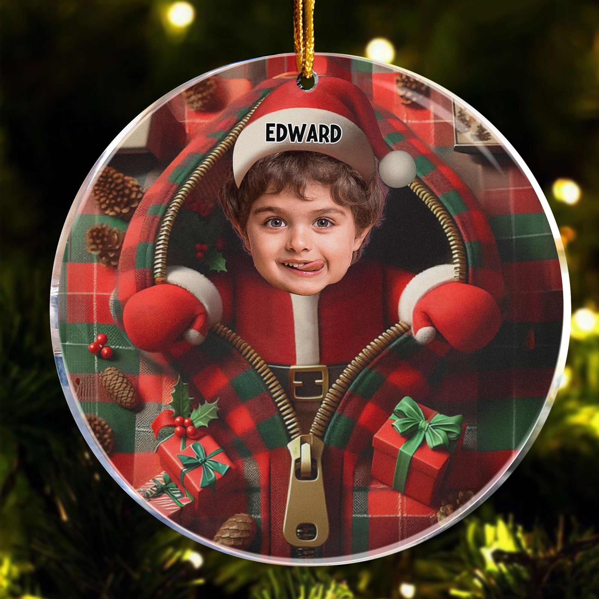 First Christmas Baby Girl Boy Newborn Personalized Acrylic Photo Ornament_4
