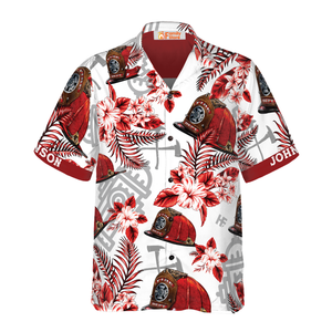 Personalized Red Texas Bluebonnet Hawaiian Shirt For Men