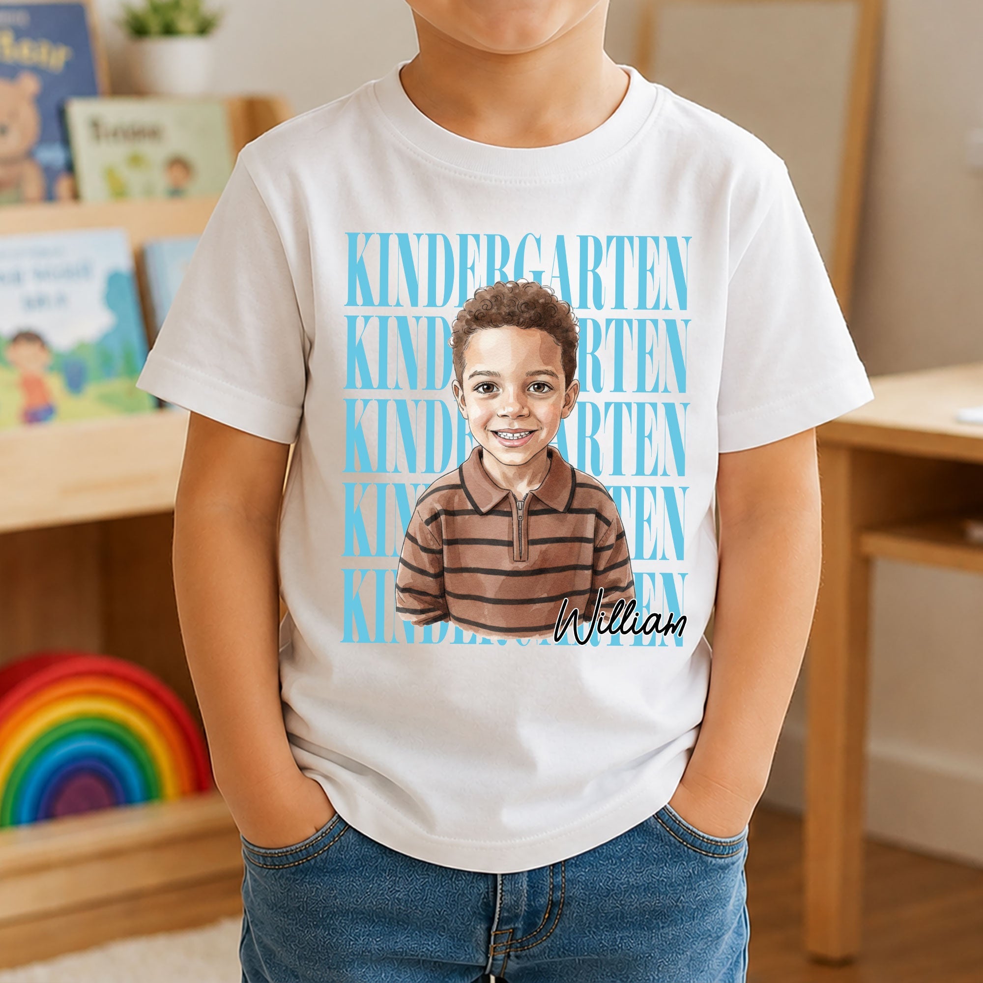 First_Day_Of_School_Custom_Photo_Watercolor_Style_Personalized_Shirt_2