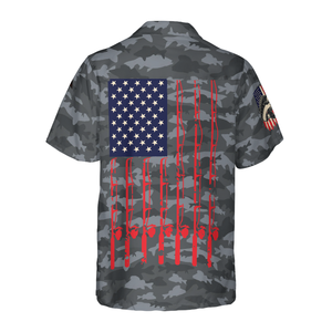 Fishing American Flag Hawaiian Shirt