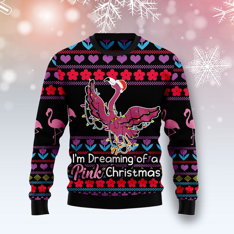 Flamingo Pink Ugly Christmas Sweater For Men & Women