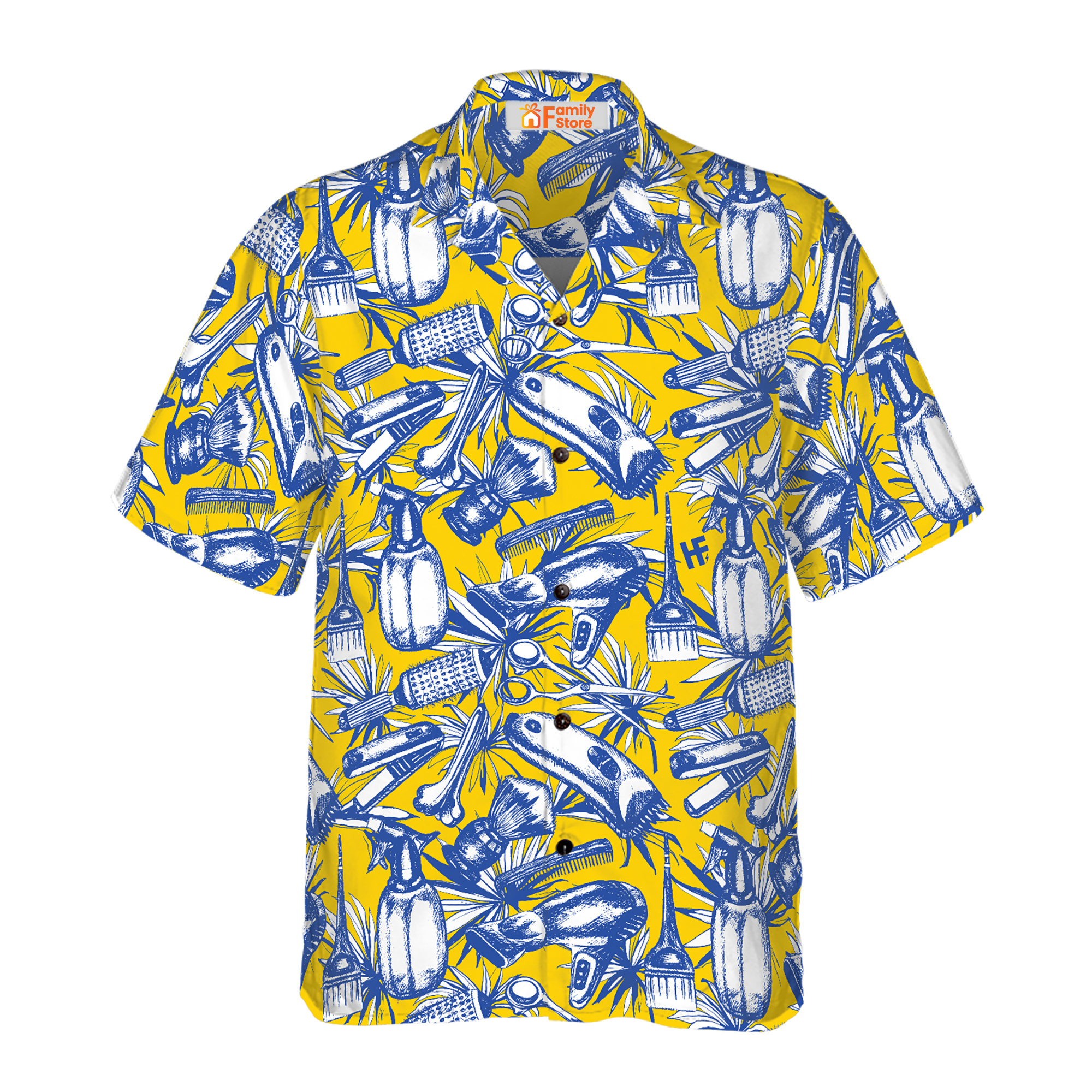Floral Barber Equipment Hawaiian Shirt