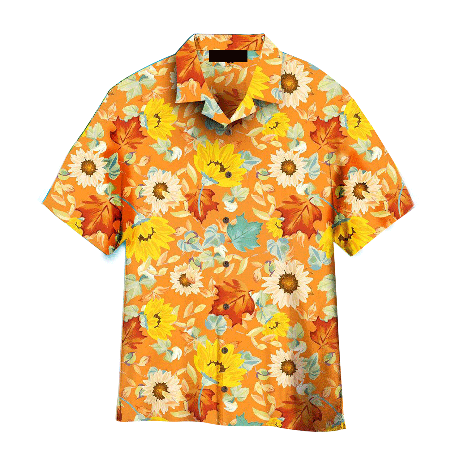 Flower Sunflowers On Orange The First Of Autumn Hawaiian Shirts