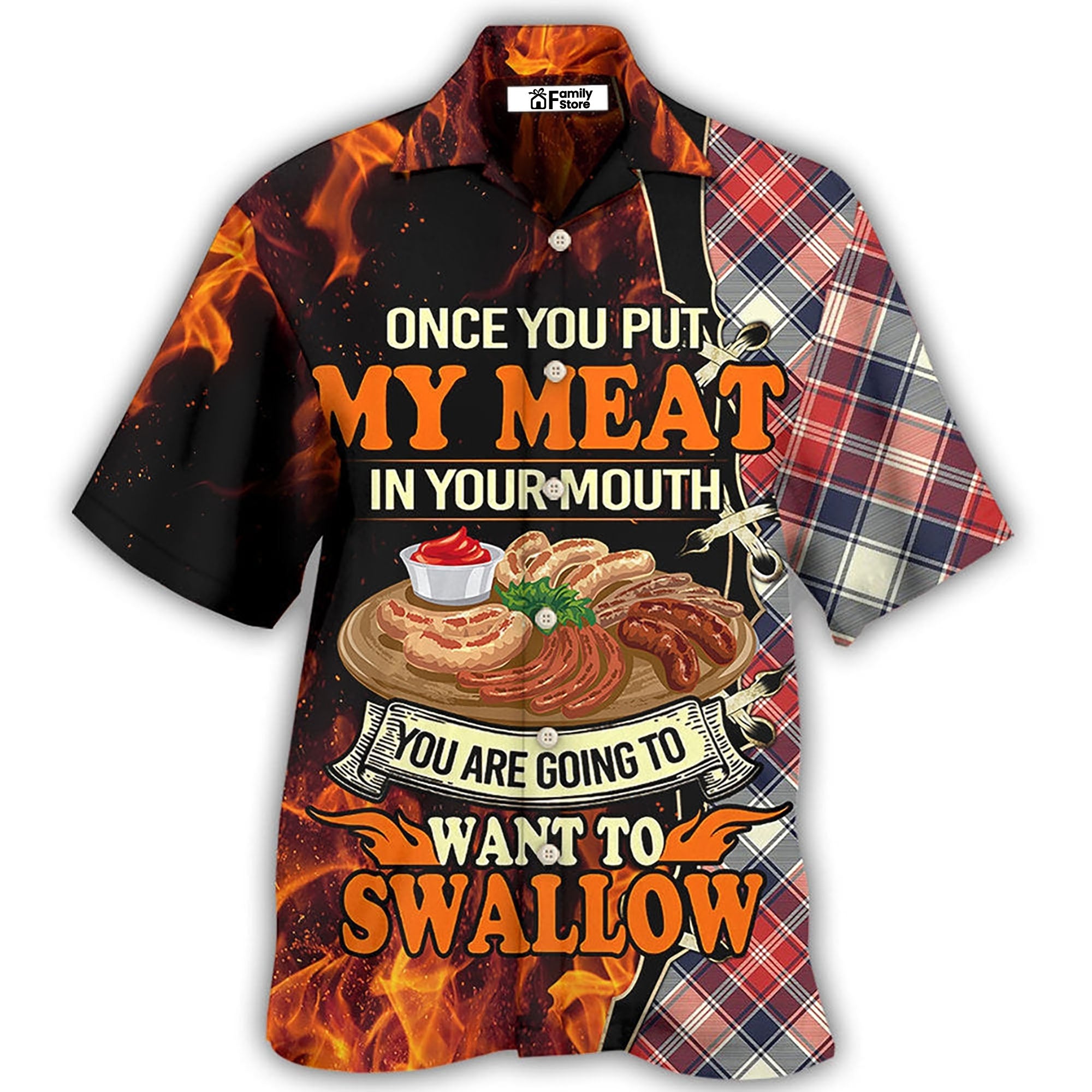 Food Barbecue Grill Once You Put My Meat In Your Mouth Hawaiian Shirt