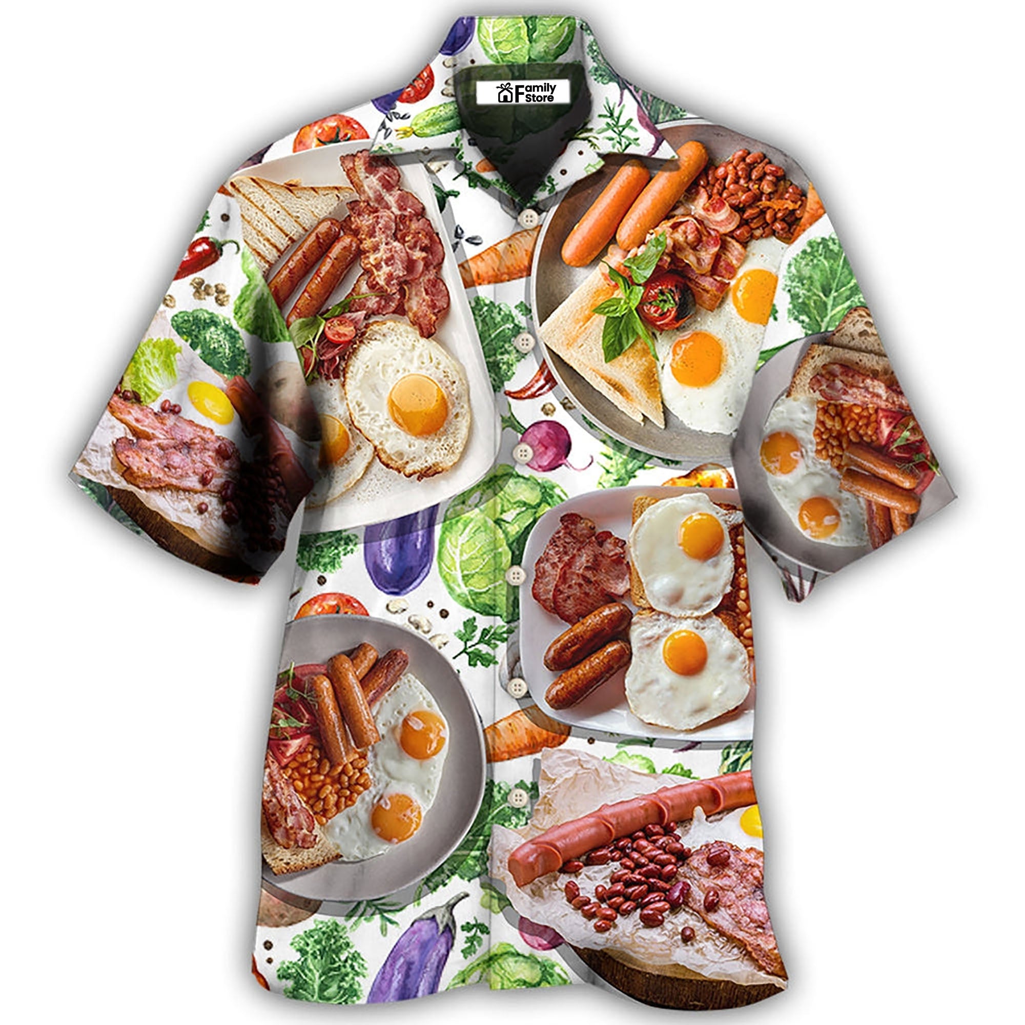 Food Breakfast Sausage Art Style Hawaiian Shirt