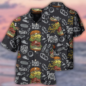 Food Burger House Pizza Time Hawaiian Shirt