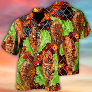 Food Delicious Grilled Fish BBQ Style Hawaiian Shirt