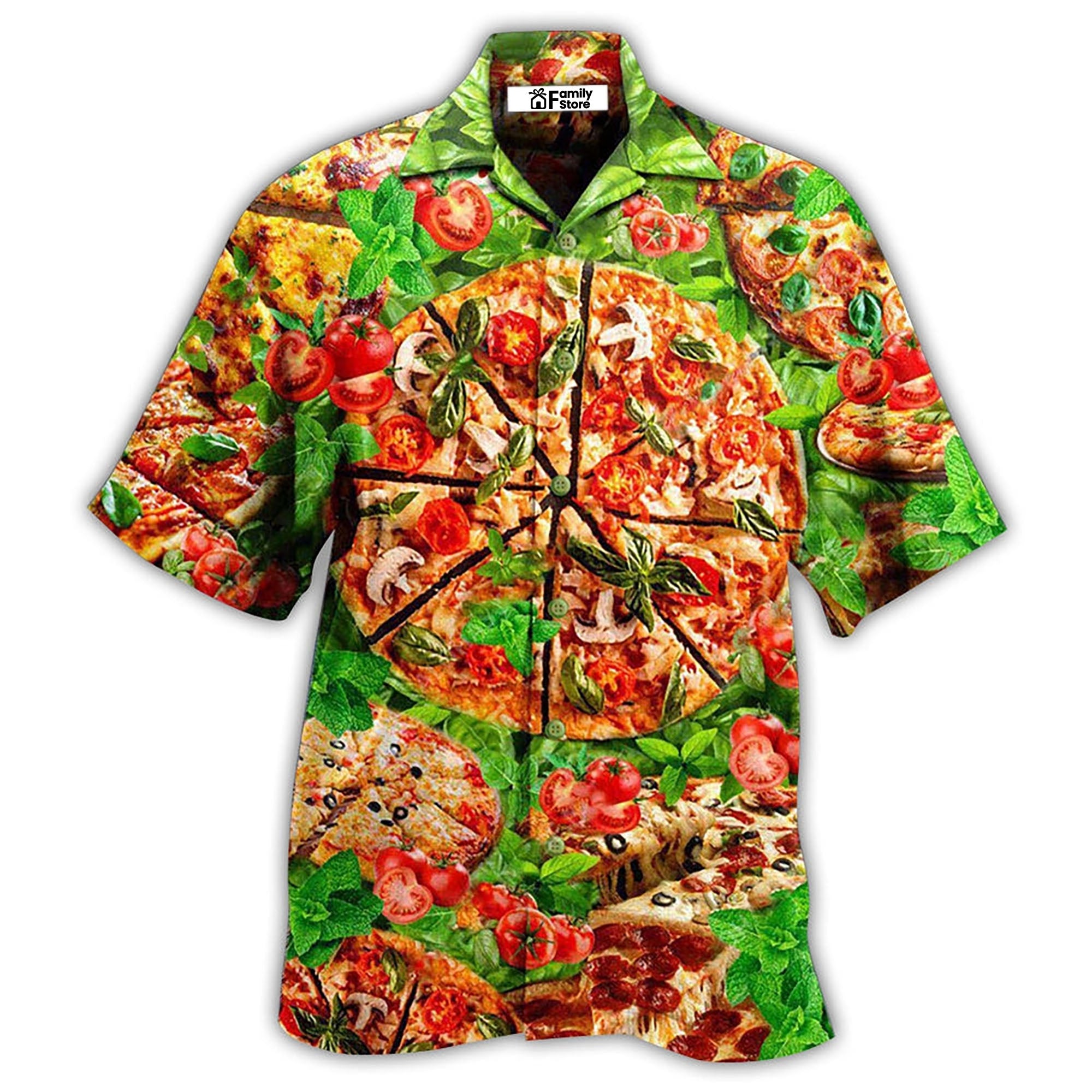 Food Delicious Pizza Love At First Bite Hawaiian Shirt