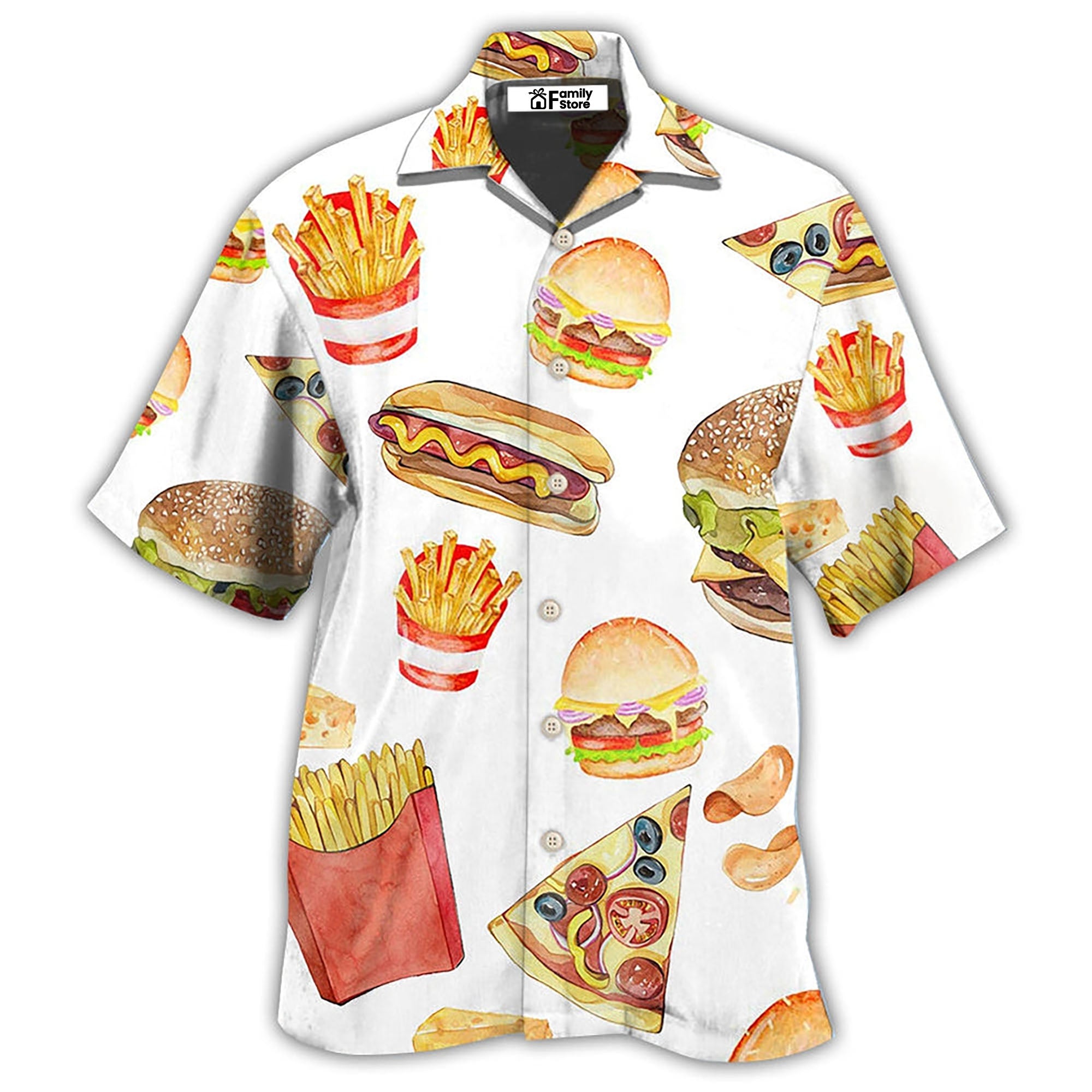 Food Fast Food White Style Hawaiian Shirt