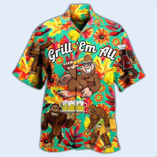 FoodGrillEmAllFunnyBarbecueCool HawaiianShirt OwlOhh_6271_2
