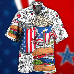 Food Independence Day Hawaiian Shirt