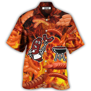 Food Sausage Once You Put My Meat Hawaiian Shirt