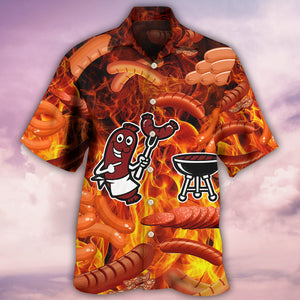 Food Sausage Once You Put My Meat Hawaiian Shirt