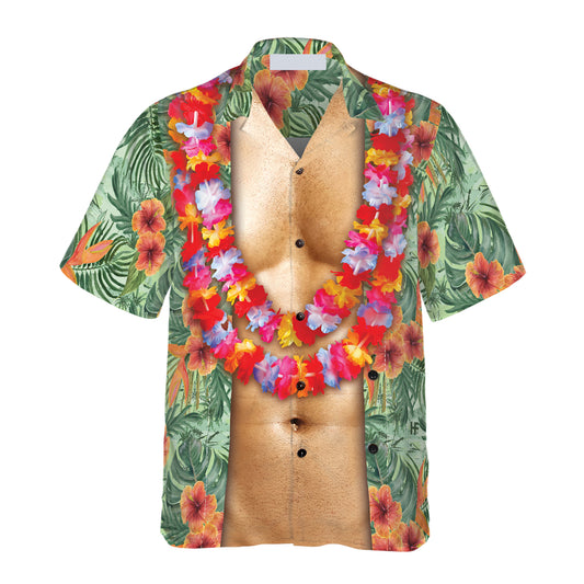 FunnyAlohaTropicalFlowersCostumeMenHawaiianShirt_9527_1