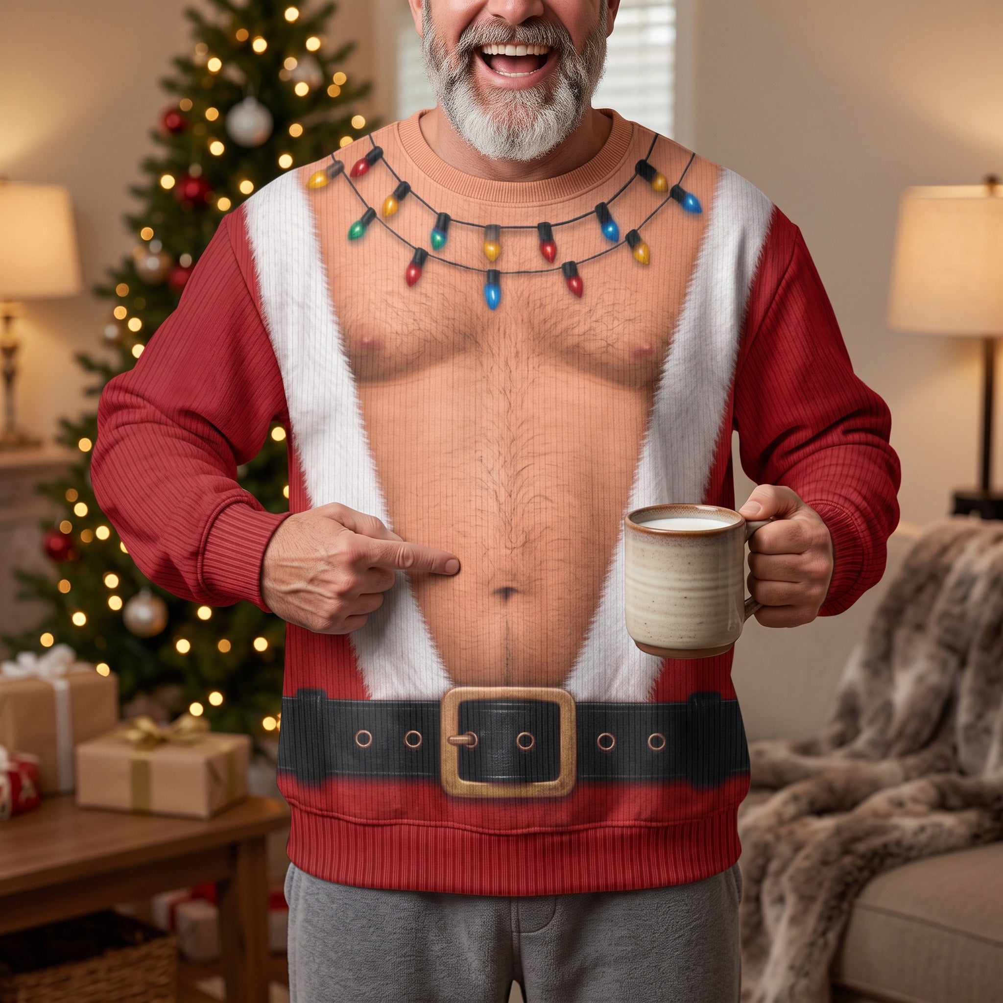 Funny_Santa_Elf_With_Big_Hairy_Belly_Ugly_Sweater_Party_Family_Coworkers_Personalized_Sweater_4