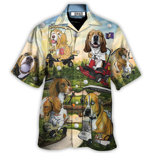 Golf Funny Dog Golf Cart This Is How I Roll Golf Lover - Hawaiian Shirt