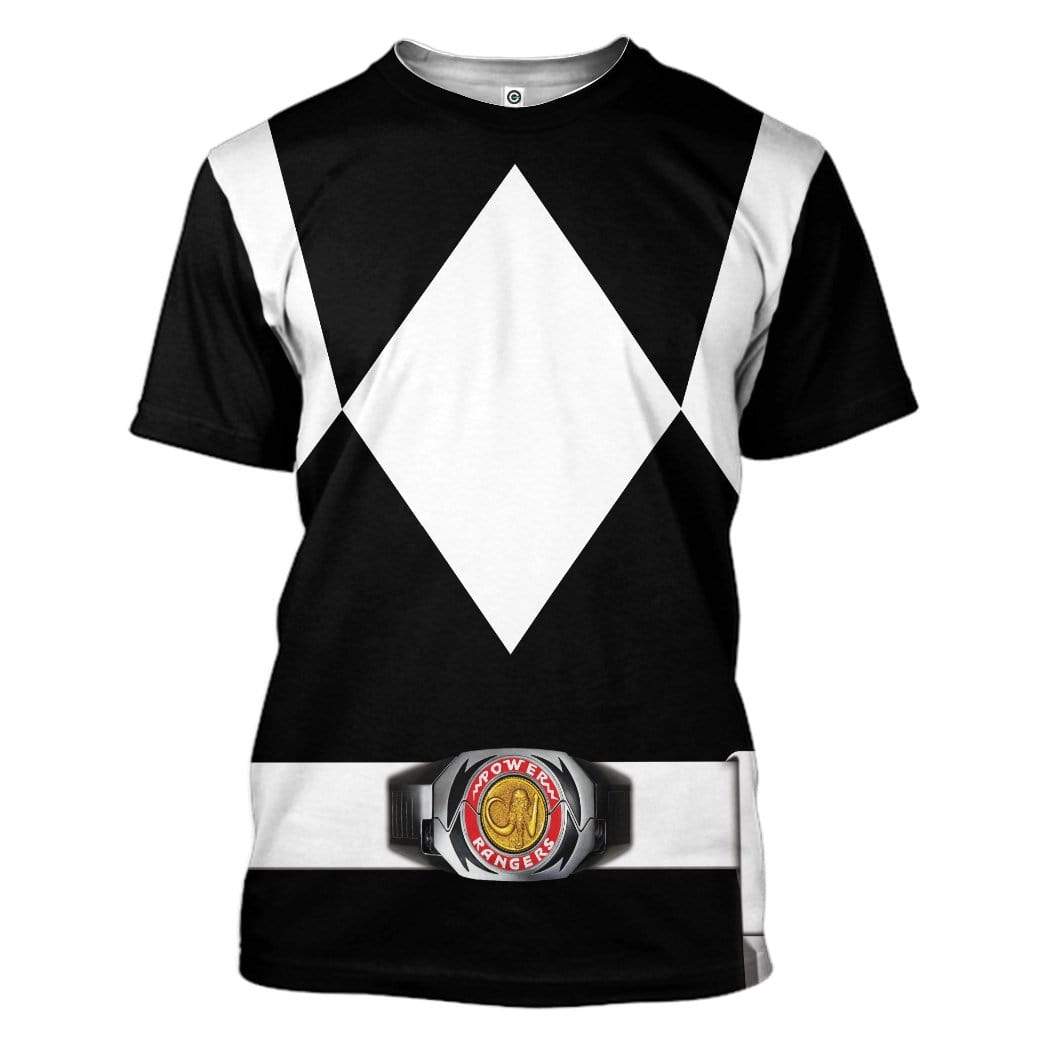 Cosplay Black Mighty Morphin Power Ranger T-Shirts For Men