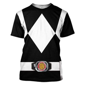 Cosplay Black Mighty Morphin Power Ranger - T-Shirts - PRHS30