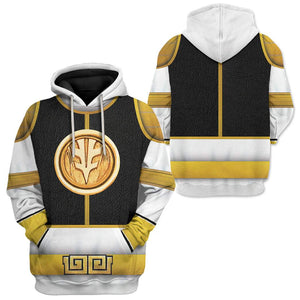 White Ranger Costume Cosplay Hoodie For Men