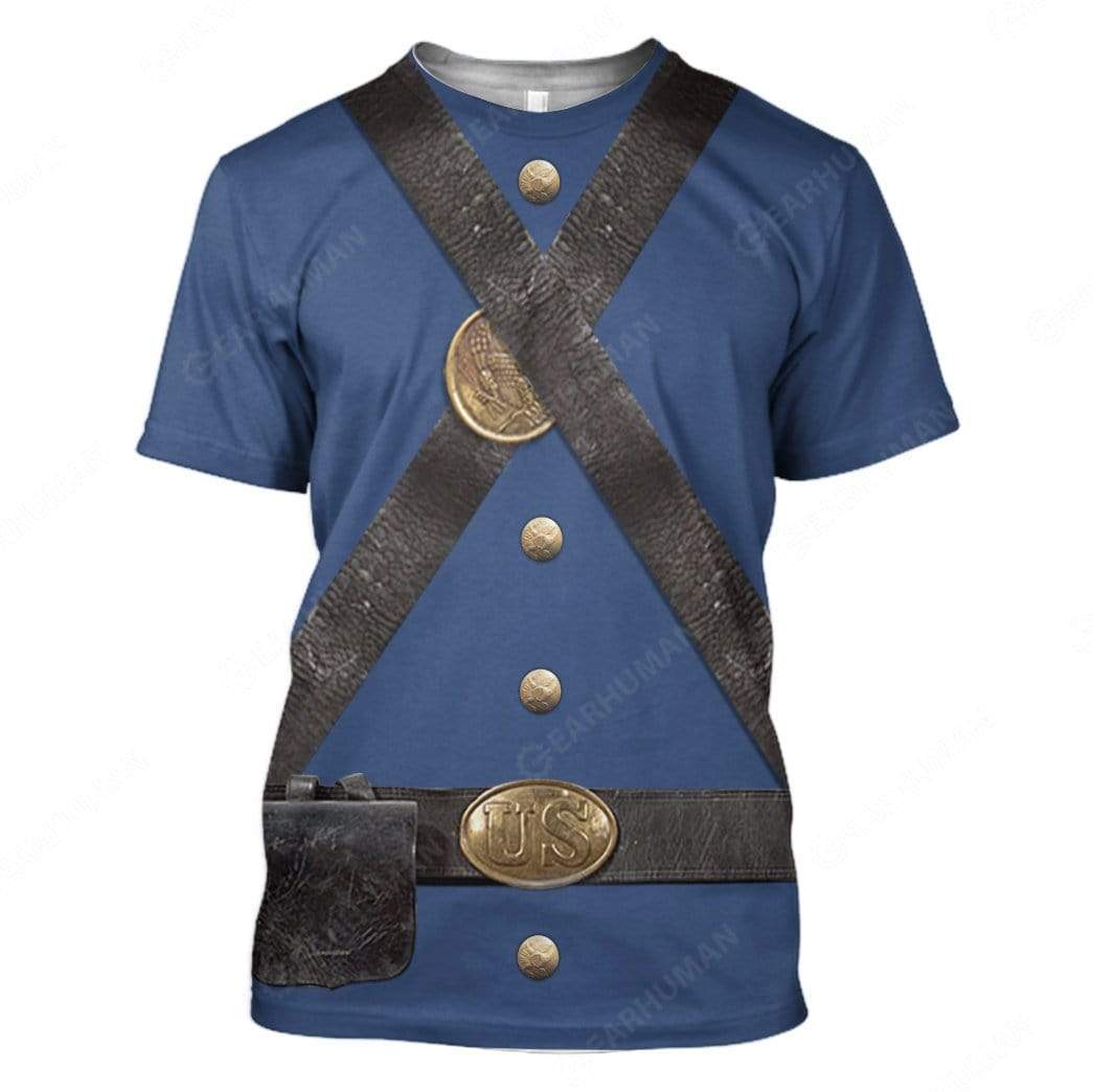 Union Infantry Uniform in Civil War T-Shirts For Men