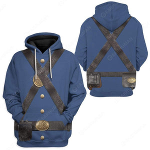 Union Infantry Uniform in Civil War Hoodie For Men