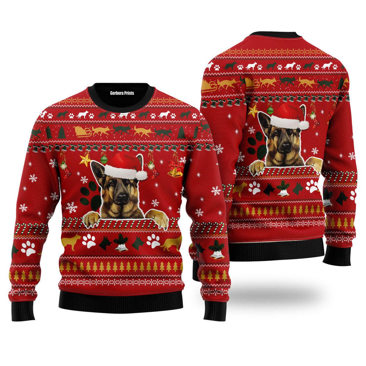 German Shepherd Dog Ugly Christmas Sweater For Men & Women