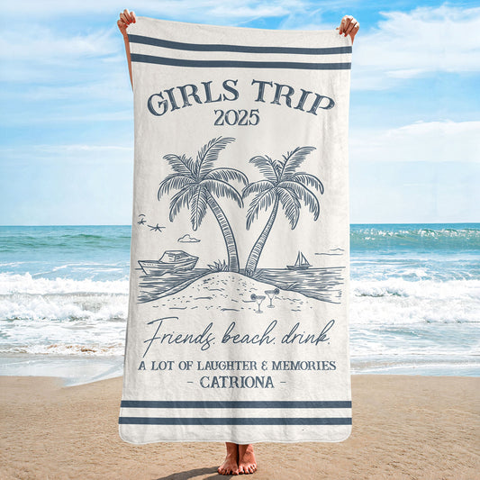 Girls Trip 2025 Personalized Quick Dry Beach Towel_1