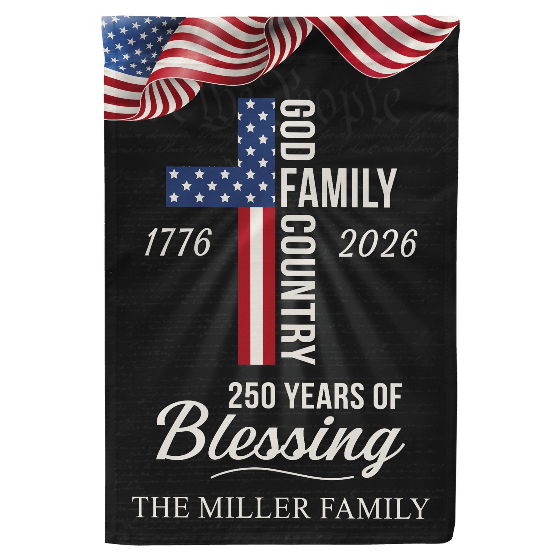 God Family God Country Personalized Flag_2