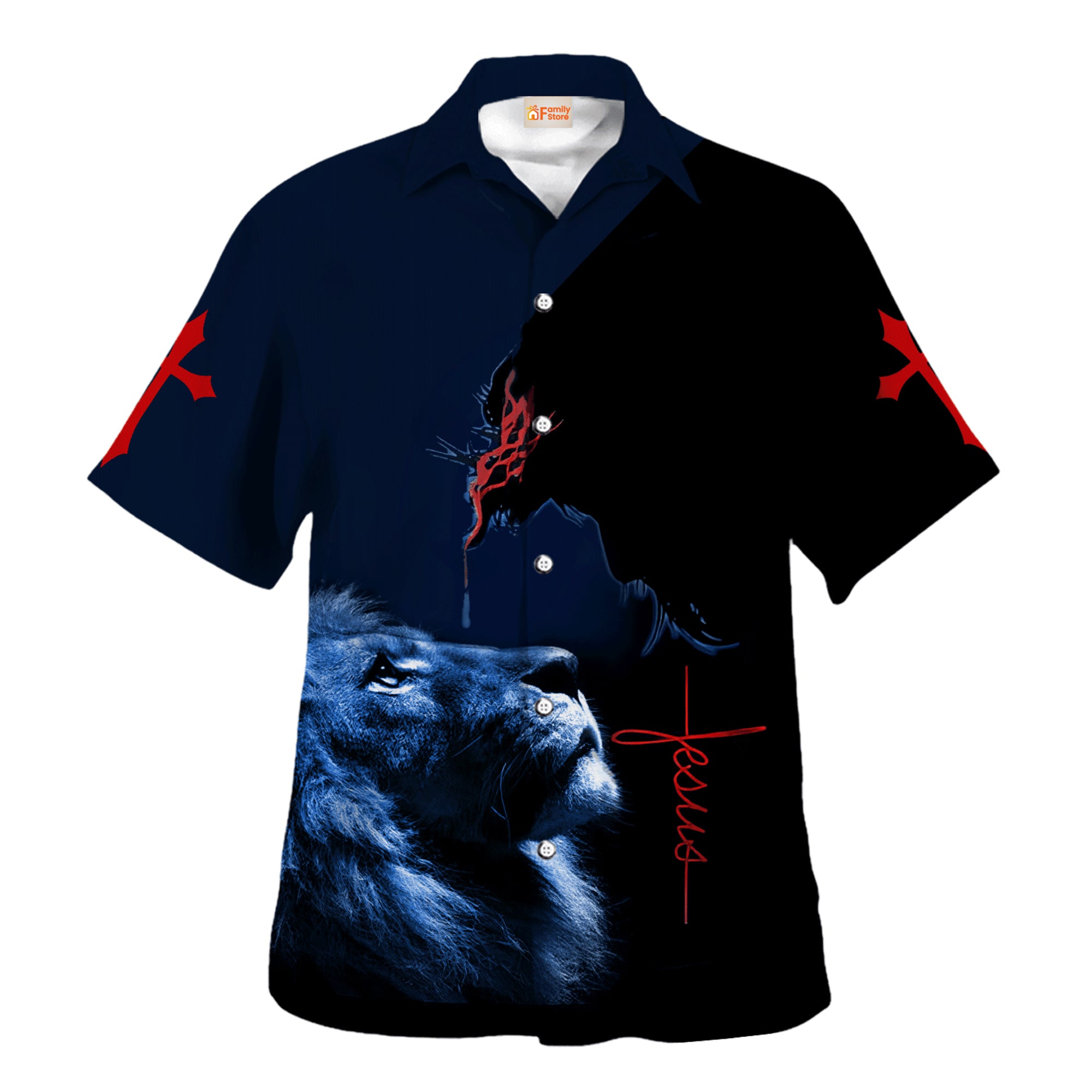 God Christian Jesus Lion Hawaiian Shirt